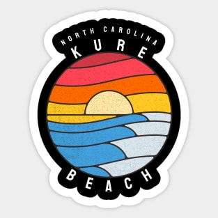 Kure Beach, NC Stained Glass Sunrise Summertime Sticker